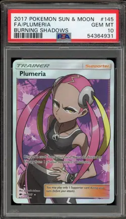 Pokemon Plumeria Burning Shadows Full Art #145 PSA 10 Gem Mint - Image 1