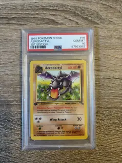 1999 POKEMON FOSSIL 1ST ED #16 AERODACTYL PSA 10 First Edition - Image 1