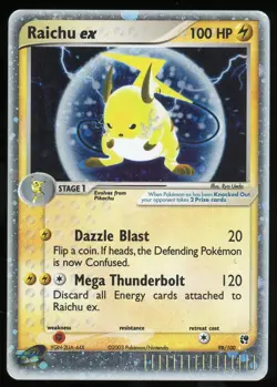 Pokemon TCG Raichu ex Holo Ultra Rare 98/100 EX Sandstorm E-Series 2003 LP - Image 1