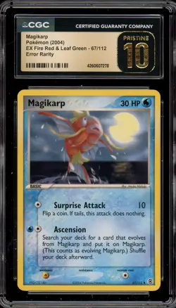 Pokemon Magikarp EX Fire Red & Leaf Green #67 RARITY ERROR CGC 10 Pristine - Image 1