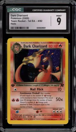 Pokemon Dark Charizard Team Rocket 1st Edition Holo Rare #4 CGC 9 Mint - Image 1