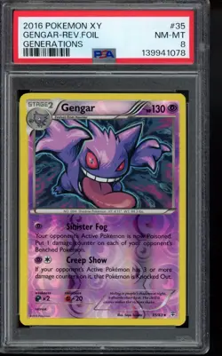 2016 Gengar 35/83 Generations Reverse Holo #35 PSA 8 Pokemon - Image 1
