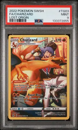 (PSA 9) Pokemon: Lost Origin – Charizard #TG03 [Full Art] - Image 1