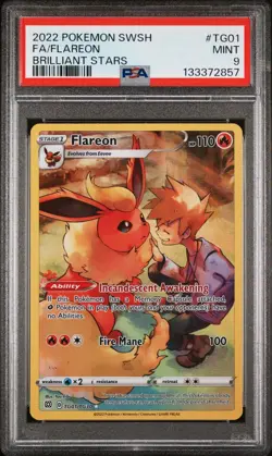 (PSA 9) Pokemon: Brilliant Stars – Flareon #TG01 [Full Art] - Image 1