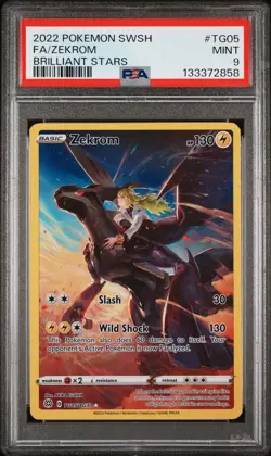 (PSA 9) Pokemon: Brilliant Stars – Zekrom #TG05 [Full Art] - Image 1