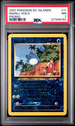 2001 POKEMON SOUTHERN ISLANDS PROMO #11 MARILL-HOLO PSA 7 - Image 1