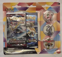 Pokemon Xy Evolution And Crimson Envasion Tapu Pin Set Blister 2 Booster Pack - Image 1