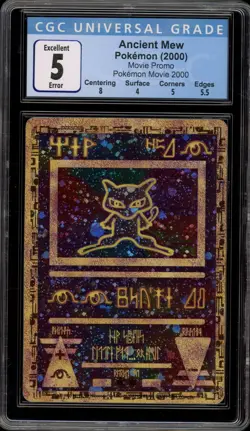 Pokemon Ancient Mew Movie 2000 Promo MINOR MISCUT ERROR CGC 5 - Image 1