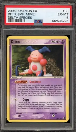Pokemon Ditto [Mr. Mime] EX Delta Species #38 PSA 6 - Image 1