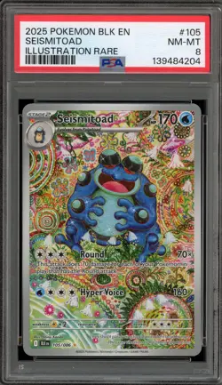 Pokemon Seismitoad Black Bolt Illustration Rare #105 PSA 8 - Image 1