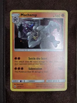 Pokemon SWIRL Machamp 65/145 Guardians Rising Holo Cosmos Holo NM - Image 1