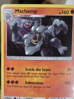 Pokemon SWIRL Machamp 65/145 Guardians Rising Holo Cosmos Holo NM - Image 2