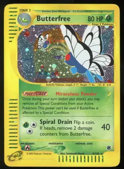 Pokemon TCG Butterfree Holo Rare 5/165 Expedition SWIRL WOTC LP - Image 1