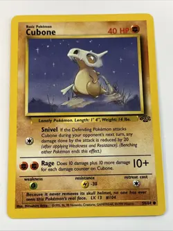 Cubone 50/64 Jungle Regular 1999 Unlimited Pokemon Game TCG - Image 1