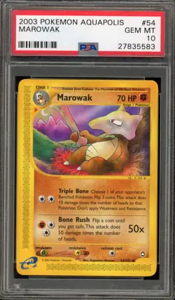 Pokemon Marowak Aquapolis #54 PSA 10 Gem Mint - Image 1