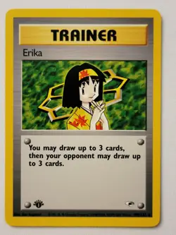 1st Edition Erika 100/132 Paras 71/132 Gym Heroes Pokemon 2000 WOTC - LP/NM - Image 2