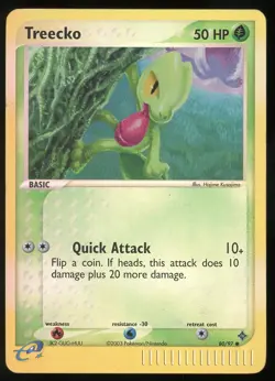 Pokemon TCG Treecko Reverse Holo Common 80/97 EX Dragon LP - Image 1