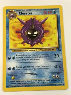 Cloyster 32/62 Fossil Regular 1999 Unlimited Pokemon Game TCG - Image 1