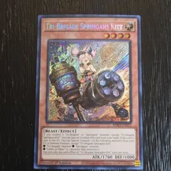 Yugioh Tri-Brigade Springans Kitt BPRO-EN025 Secret Rare 1st Edition NM - Image 1