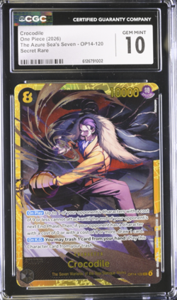 2026 One Piece CGC 10 English Crocodile OP14-120 The Azure Sea's Seven EB04 SEC - Image 1