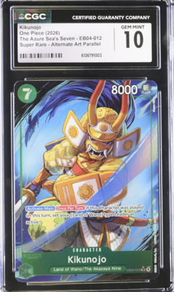 2026 One Piece CGC 10 Gem Mint English Kikunojo (OP14-EB04) SR (Borderless) Alt - Image 1