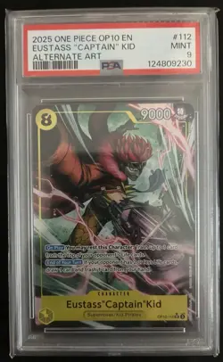 2025 One Piece OP 10 EN #112 Eustass “Captain” Kid Alternate Art PSA 9 - Image 1