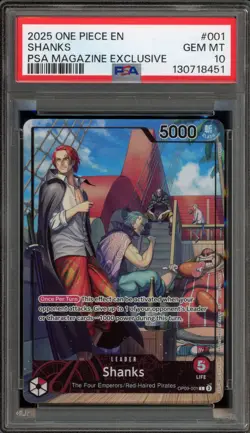 One Piece CCG Shanks PSA Magazine Exclusive Promo OP09-001 PSA 10 Gem Mint - Image 1