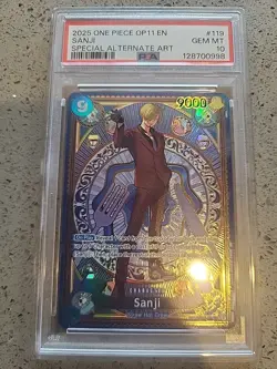 2025 ONE PIECE OP06-119 OP11 A FIST OF DIVINE SPEED SANJI SPECIAL ALT ART PSA 10 - Image 1