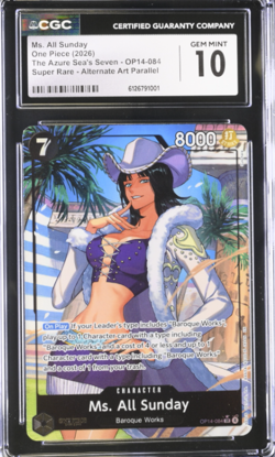 2026 One Piece CGC 10 Gem Mint Ms. All Sunday OP14-084 SR (Borderless) Alt Art - Image 1