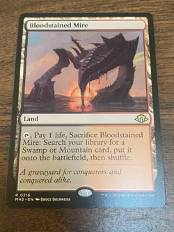 WotC MAGIC the Gathering MODERN HORIZONS 3 unplayed mint rare BLOODSTAINED MIRE - Image 1