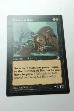MTG Swarm of Rats x1- -Portal Second Age-Lightly Played - Image 1