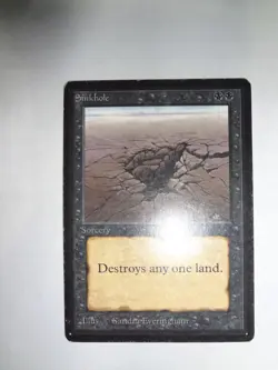 MTG MAGIC THE GATHERING CARD ORIGINAL BETA BLACK SINKHOLE SORCERY COMMON - Image 1