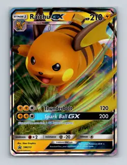 Raichu GX SM113 Pokemon Sun & Moon Black Star Promo Card NM+ - Image 1