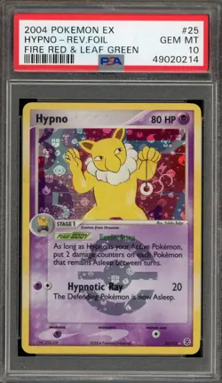 Pokemon Hypno EX Fire Red & Leaf Green Reverse Holo Rare #25 PSA 10 Gem Mint - Image 1