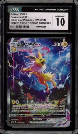 Pokemon Jolteon VMAX Premium Coll. Full Alt Art Promo SWSH184 CGC 10 Gem Mint - Image 1
