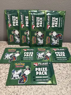 7- SEALED PACKS of 2026 PLAY! POKEMON PRIZE PACK SERIES 8 BOOSTER GAME CARDS - Image 1