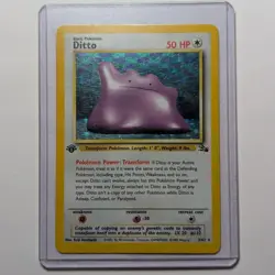 Pokemon Fossil 1st Edition Ditto 3/62 WOTC 1999 - Image 1