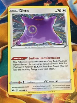 C1957 POKEMON TCG CROWN ZENITH DITTO #107 NM-M HOLO RARE - Image 1