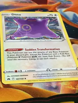 C1957 POKEMON TCG CROWN ZENITH DITTO #107 NM-M HOLO RARE - Image 2
