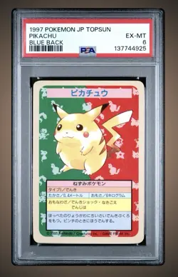 NO NUMBER Pikachu Blue Back Topsun Japanese Pokemon (1997) - PSA 6 - Image 1