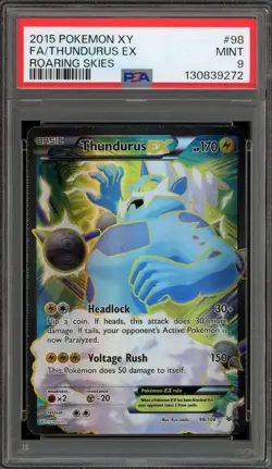 Pokemon Thundurus EX XY Roaring Skies Full Art #98 PSA 9 Mint - Image 1