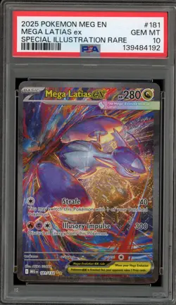 Pokemon Mega Latias ex Mega Evolution Special Illustration Rare #181 PSA 10 - Image 1
