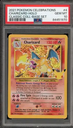 Pokemon Charizard Celebrations Classic Coll. Base Set Holo Rare #4 PSA 10 - Image 1