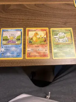 Pokemon TCG Charmander Bulbasaur & Squirtle Base Set Regular Unlimited MP - Image 1