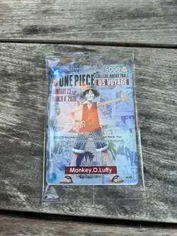 One Piece Monkey D. Luffy US Voyage College Basketball Promo Card SEALED - Image 1