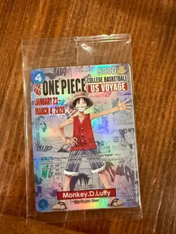 One Piece NCAA Promo Card Monkey D. Luffy US College Basketball - Image 1