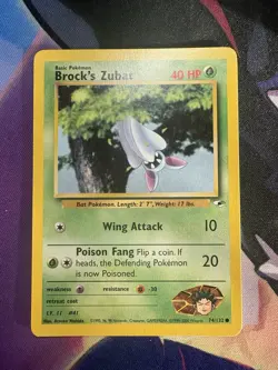 Pokemon TCG Brock's Zubat Gym Heroes Unlimited Regular Card 74/132 - Image 1