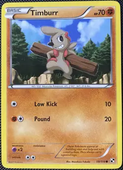 Timburr 59/114 Black & White Regular - Pokemon Card - Image 1