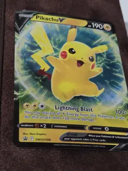 Pikachu V SWSH198 SWSH: Sword & Shield Promo Pokemon Card Holo NM/MINT - Image 4