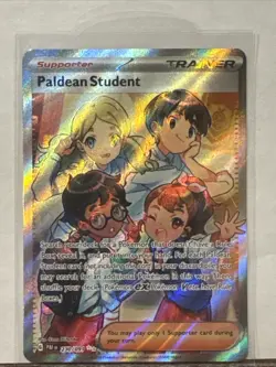 Pokemon TCG Paldean Student Full Art Trainer Holo Card 230/091 Paldean Fates - Image 1